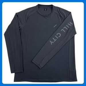 Hill City Training Long Sleeve Shirt Men XL Gray Lyocell Performance Stretch